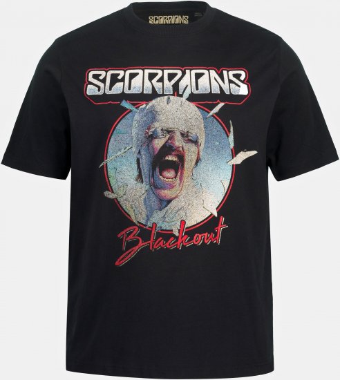 JP1880 Scorpions Blackout Graphic Comfort Fit Band T-Shirt Black - Magliette - Magliette Uomo Taglie Forti