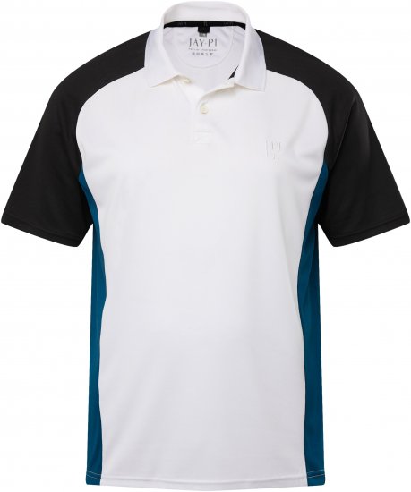 JP1880 FLEXNAMIC® QuickDry Tennis Polo Black-White-Blue - Abbigliamento sportivo & Outdoor - Abbigliamento Sportivo Uomo Taglie Forti