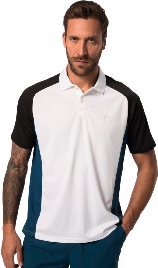 JP1880 FLEXNAMIC® QuickDry Tennis Polo Black-White-Blue - Abbigliamento sportivo & Outdoor - Abbigliamento Sportivo Uomo Taglie Forti