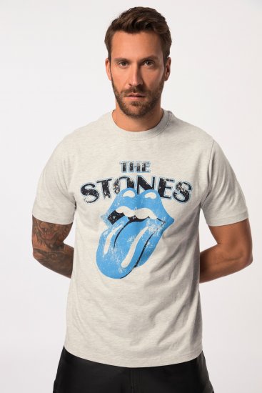 JP1880 Rolling Stones Graphic Comfort Fit Band T-Shirt Light Grey - Magliette - Magliette Uomo Taglie Forti