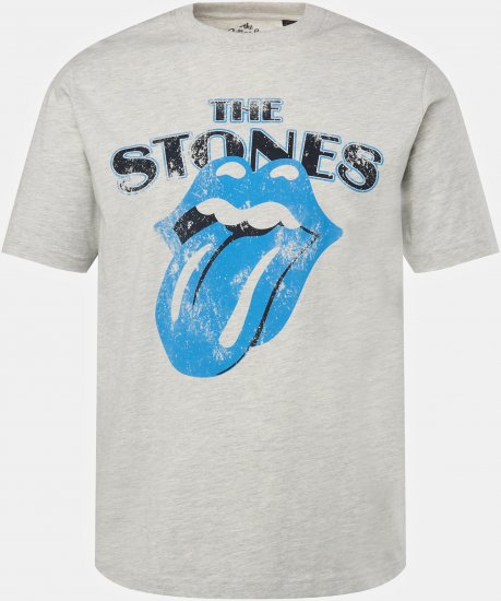 JP1880 Rolling Stones Graphic Comfort Fit Band T-Shirt Light Grey - Magliette - Magliette Uomo Taglie Forti