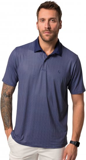 JP1880 Jay-Pi QuickDry Small Print Golf Polo Shirt Navy Blue - Polo - Polo Uomo Taglie Forti