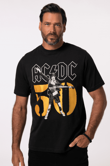 JP1880 AC/DC Graphic Band T-Shirt Black - Magliette - Magliette Uomo Taglie Forti