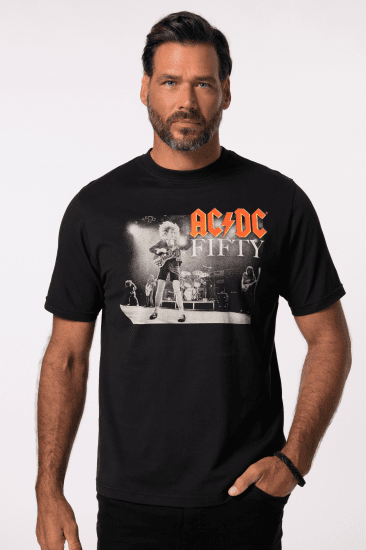 JP1880 AC/DC 50th Anniversary Band Photo T-Shirt Black - Magliette - Magliette Uomo Taglie Forti