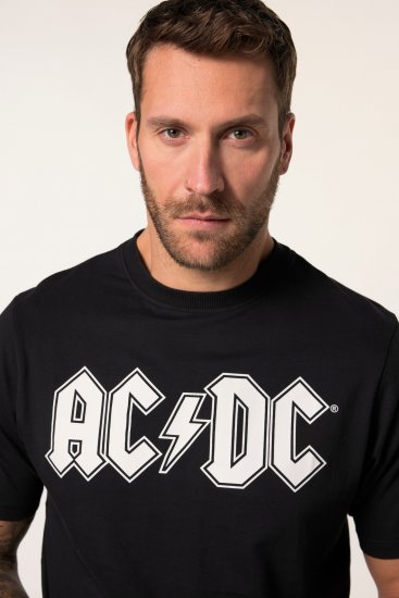 JP1880 AC/DC Classic Logo Band T-Shirt Black - Magliette - Magliette Uomo Taglie Forti