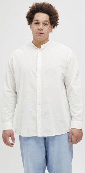 Jack & Jones Breeze Poplin Long Sleeve Shirt White - Camicie - Camicie Taglie Forti Uomo