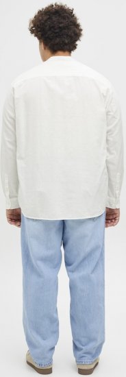 Jack & Jones Breeze Poplin Long Sleeve Shirt White - Camicie - Camicie Taglie Forti Uomo