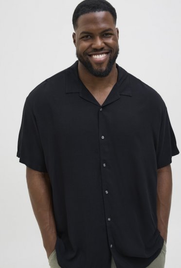 Jack & Jones Jeff Resort Shirt Black - Camicie - Camicie Taglie Forti Uomo