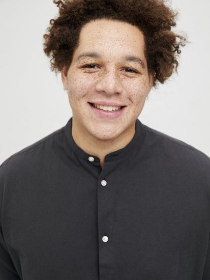 Jack & Jones Breeze Poplin Long Sleeve Shirt Black - Camicie - Camicie Taglie Forti Uomo