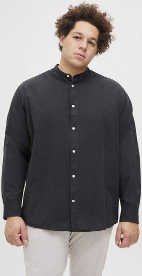 Jack & Jones Breeze Poplin Long Sleeve Shirt Black - Camicie - Camicie Taglie Forti Uomo