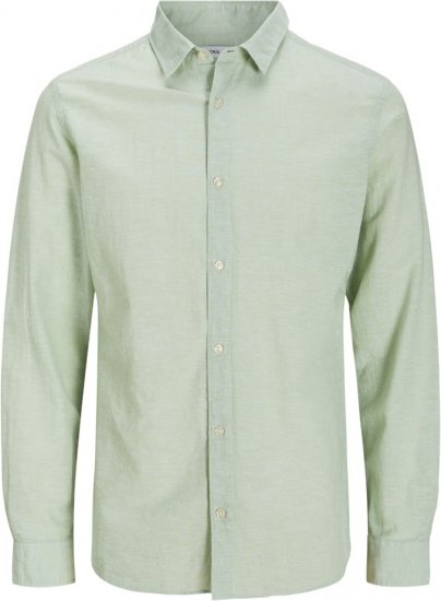 Jack & Jones Breeze Linen Blend Long Sleeve Shirt Iceberg Green - Camicie - Camicie Taglie Forti Uomo