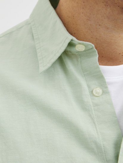 Jack & Jones Breeze Linen Blend Long Sleeve Shirt Iceberg Green - Camicie - Camicie Taglie Forti Uomo
