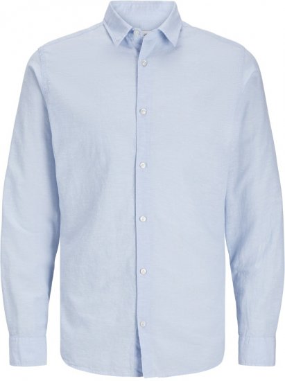 Jack & Jones Breeze Linen Blend Long Sleeve Shirt Chambray Blue - Camicie - Camicie Taglie Forti Uomo