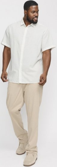 Jack & Jones Breeze Linen Blend Short Sleeve Shirt White - Camicie - Camicie Taglie Forti Uomo
