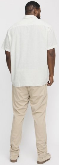 Jack & Jones Breeze Linen Blend Short Sleeve Shirt White - Camicie - Camicie Taglie Forti Uomo