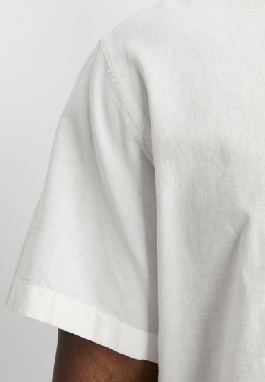 Jack & Jones Breeze Linen Blend Short Sleeve Shirt White - Camicie - Camicie Taglie Forti Uomo
