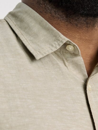 Jack & Jones Breeze Linen Blend Short Sleeve Shirt Beige - Camicie - Camicie Taglie Forti Uomo