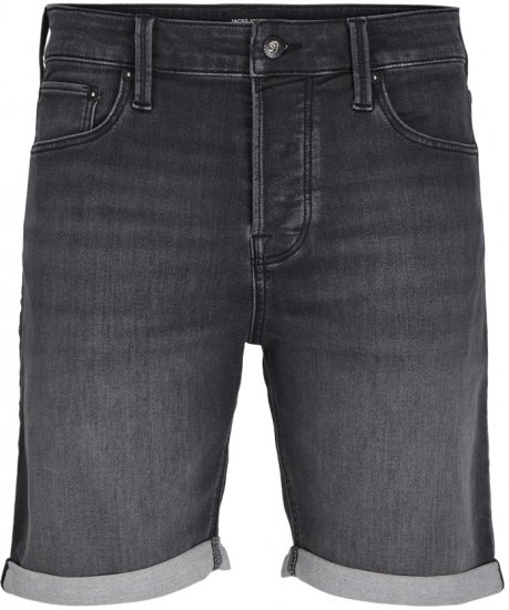 Jack & Jones Rick Con I.K. SHORTS Black Denim - Shorts - Pantaloncini Uomo Taglie Forti