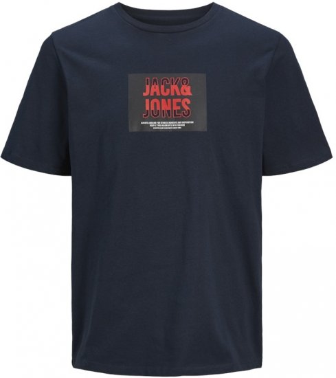 Jack & Jones Hudson Crew Neck T-Shirt Navy - Magliette - Magliette Uomo Taglie Forti