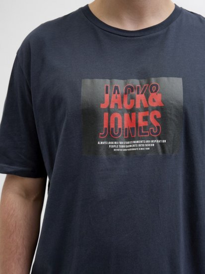 Jack & Jones Hudson Crew Neck T-Shirt Navy - Magliette - Magliette Uomo Taglie Forti