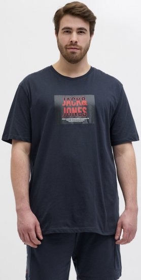 Jack & Jones Hudson Crew Neck T-Shirt Navy - Magliette - Magliette Uomo Taglie Forti