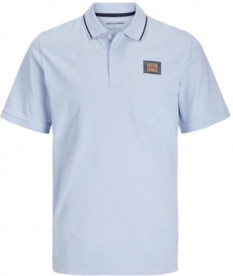 Jack & Jones Hudson Short Sleeve Polo Chambray Blue - Polo - Polo Uomo Taglie Forti