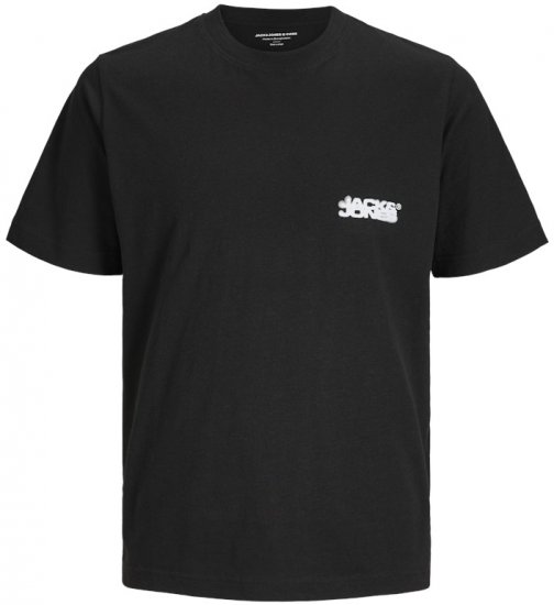 Jack & Jones Sago Branded Crew Neck T-Shirt Black - Magliette - Magliette Uomo Taglie Forti