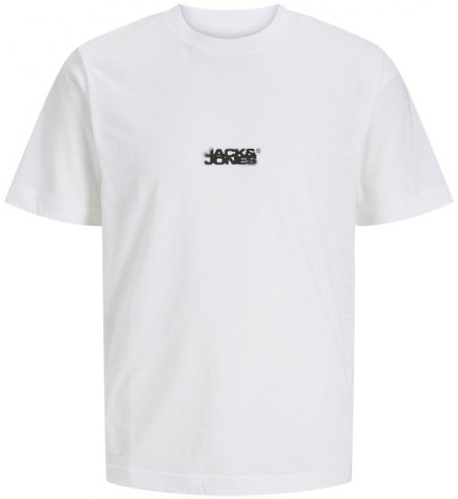 Jack & Jones Sago Branded Crew Neck T-Shirt Bright White - Magliette - Magliette Uomo Taglie Forti