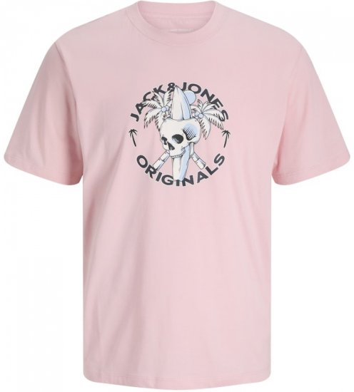 Jack & Jones Skull Coast Crew Neck T-Shirt Tickled Pink - Magliette - Magliette Uomo Taglie Forti