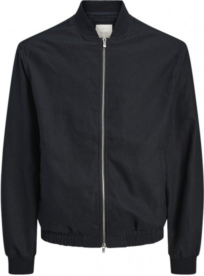 Jack & Jones Leister LinenMix Bomber Jacket Dark Navy - Giubbotti - Giubbotti Uomo Taglie Forti