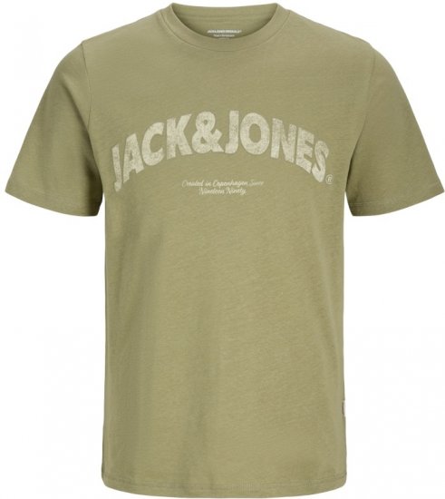 Jack & Jones Almeria Bold Branding T-Shirt Khaki Green - Magliette - Magliette Uomo Taglie Forti