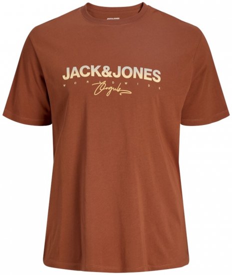Jack & Jones Canggu Crew Neck T-Shirt Brown - Magliette - Magliette Uomo Taglie Forti