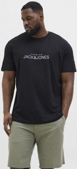 Jack & Jones Lavance Crew Neck T-Shirt Black Beauty - Magliette - Magliette Uomo Taglie Forti