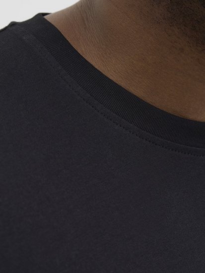 Jack & Jones Lavance Crew Neck T-Shirt Black Beauty - Magliette - Magliette Uomo Taglie Forti