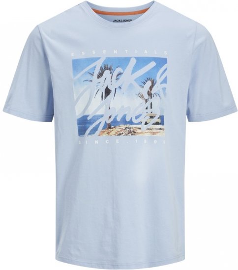 Jack & Jones Colton Photoprint Crew Neck T-Shirt Chambray Blue - Magliette - Magliette Uomo Taglie Forti
