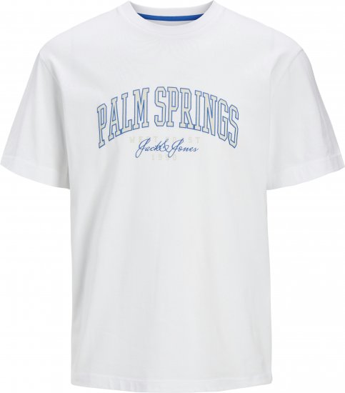Jack & Jones Detroit Crew Neck T-Shirt White - Magliette - Magliette Uomo Taglie Forti