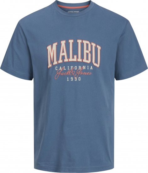 Jack & Jones Detroit Crew Neck T-Shirt Blue - Magliette - Magliette Uomo Taglie Forti