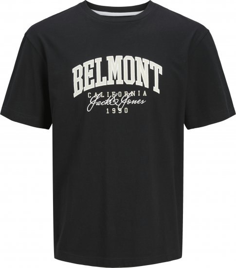 Jack & Jones Detroit Crew Neck T-Shirt Black - Magliette - Magliette Uomo Taglie Forti