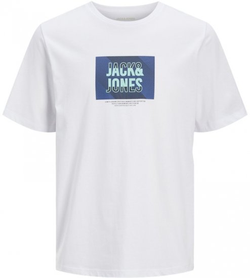 Jack & Jones Hudson Crew Neck T-Shirt White - Magliette - Magliette Uomo Taglie Forti