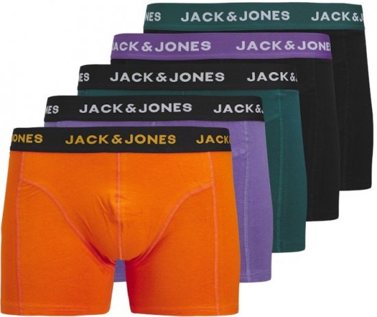 Jack & Jones Ben Solid Trunks 5-Pack Black - Intimo & Costumi da bagno - Intimo Taglie Forti Uomo