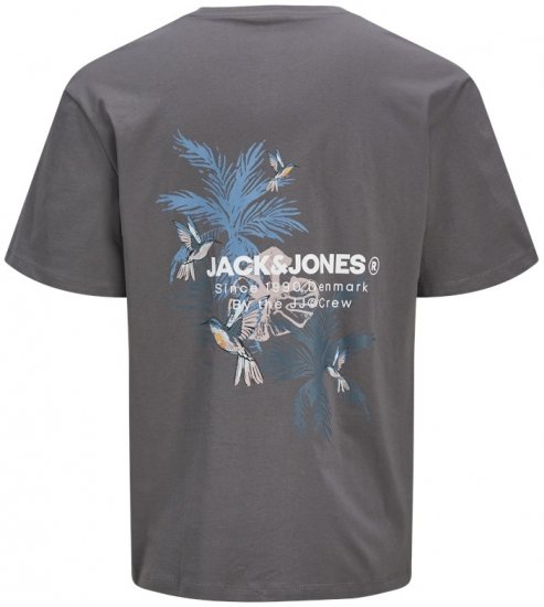 Jack & Jones Hawaii Crew Neck T-Shirt Grey - Magliette - Magliette Uomo Taglie Forti