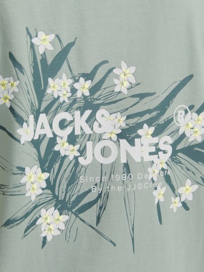 Jack & Jones Hawaii Crew Neck T-Shirt Iceberg Green - Magliette - Magliette Uomo Taglie Forti