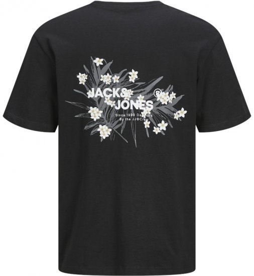 Jack & Jones Hawaii Crew Neck T-Shirt Black - Magliette - Magliette Uomo Taglie Forti