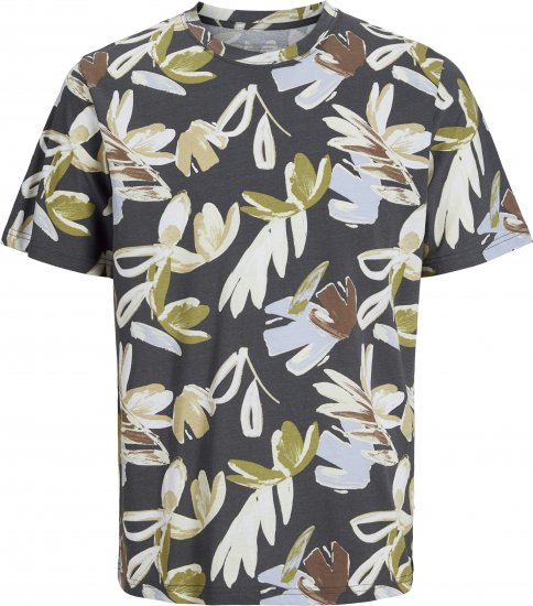 Jack & Jones Varenna AOP Crew Neck T-Shirt Grey - Magliette - Magliette Uomo Taglie Forti