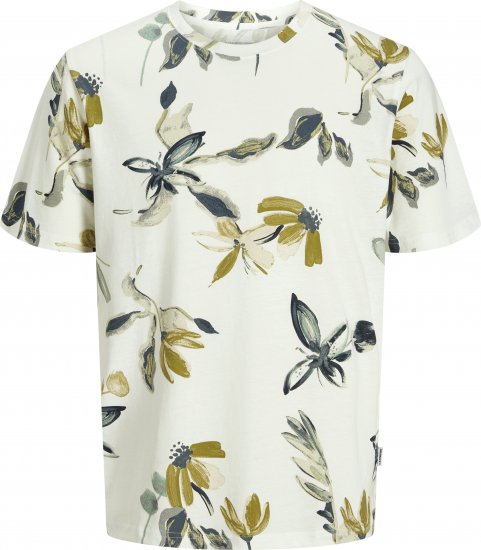 Jack & Jones Varenna AOP Crew Neck T-Shirt White - Magliette - Magliette Uomo Taglie Forti