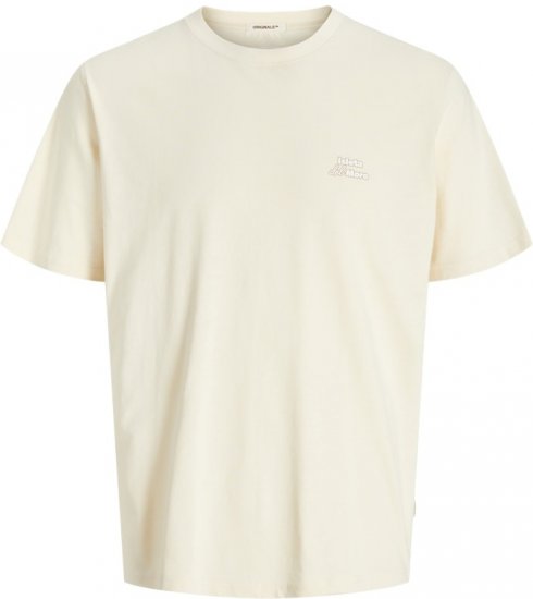 Jack & Jones Almeria Back Print T-Shirt Antique White - Magliette - Magliette Uomo Taglie Forti