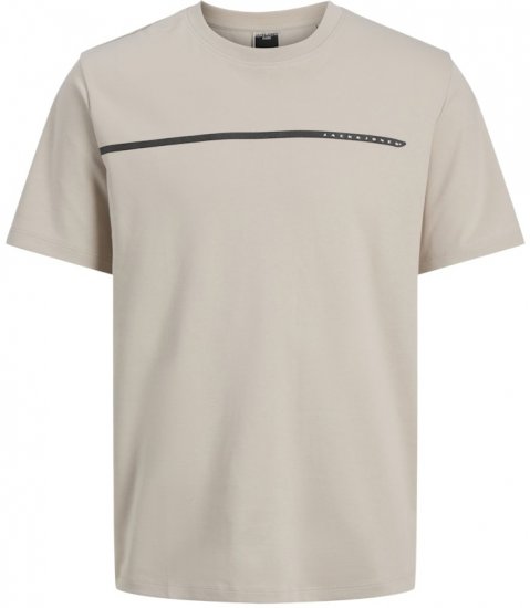 Jack & Jones Fusion Black Line Crew Neck T-Shirt Beige - Magliette - Magliette Uomo Taglie Forti