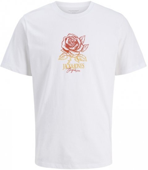 Jack & Jones Almeria Crew Neck T-Shirt Bright White - Magliette - Magliette Uomo Taglie Forti