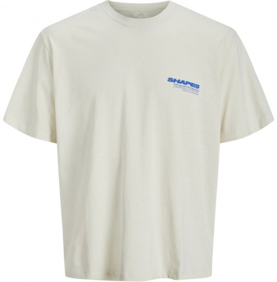 Jack & Jones Fold Crew Neck T-Shirt Antique White - Magliette - Magliette Uomo Taglie Forti