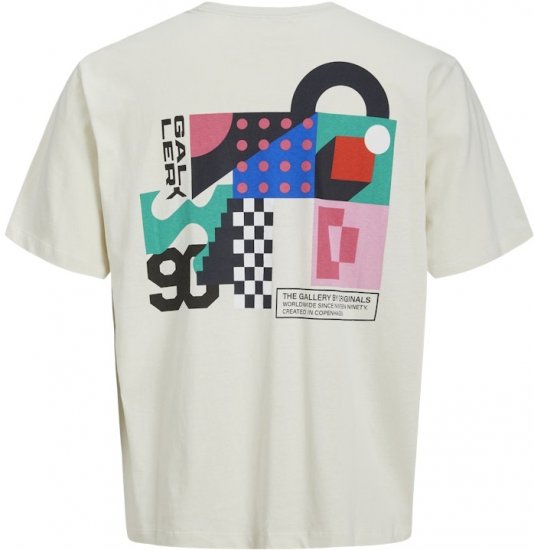 Jack & Jones Fold Crew Neck T-Shirt Antique White - Magliette - Magliette Uomo Taglie Forti